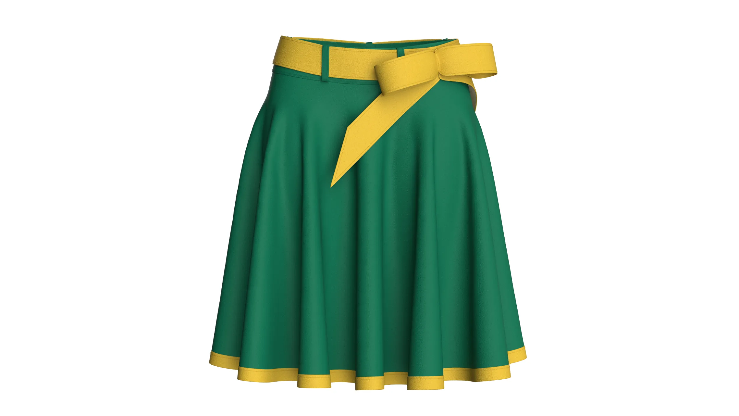 Girls Flared Skirt 3D Model .c4d .max .obj .3ds .fbx .stl .blend