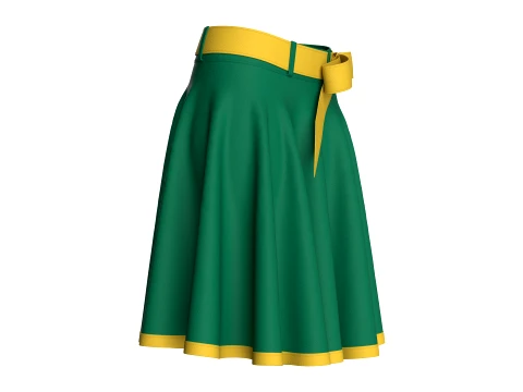 Girls Flared Skirt 3D Model