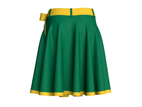 Girls Flared Skirt 3D Model