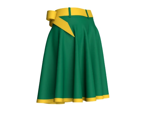 Girls Flared Skirt 3D Model