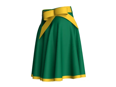 Girls Flared Skirt 3D Model