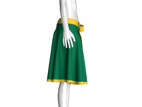 Girls Flared Skirt 3D Model