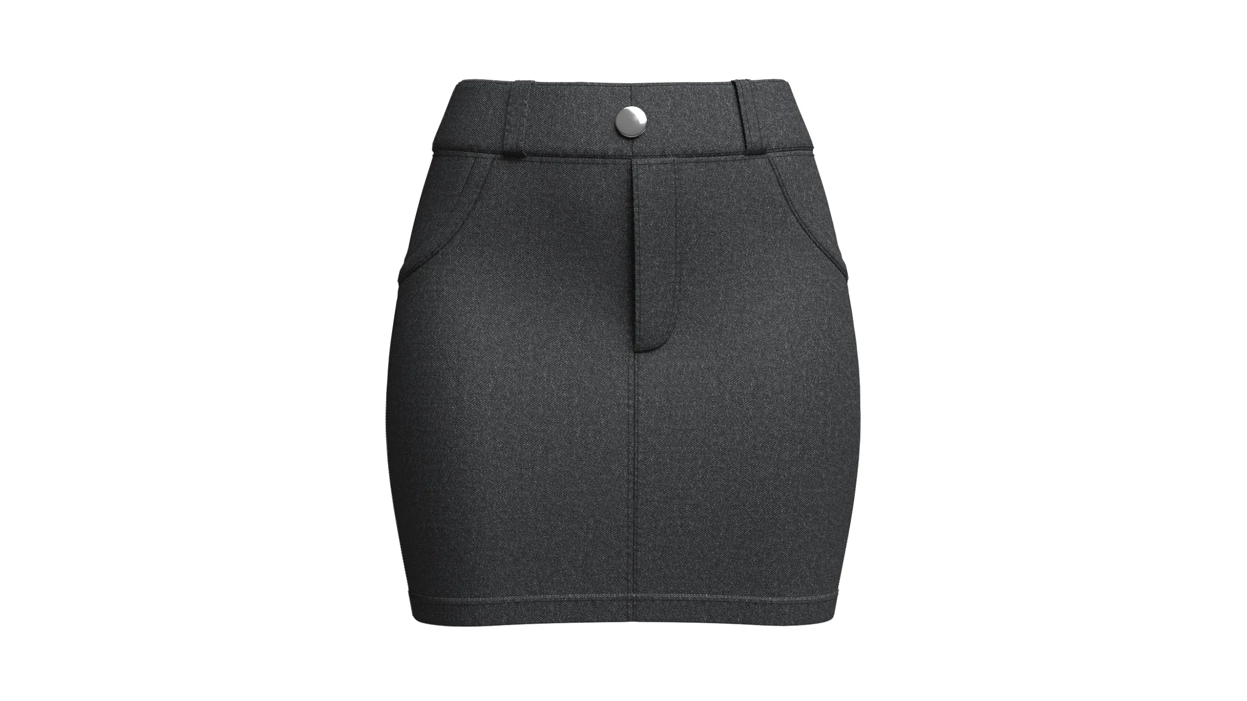 Girls High-Waisted Denim Pencil Mini Skirt 3D Model .c4d .max .obj .3ds .fbx .stl .blend