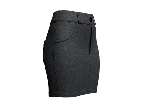 Girls High-Waisted Denim Pencil Mini Skirt 3D Model