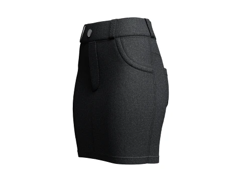 Girls High-Waisted Denim Pencil Mini Skirt 3D Model