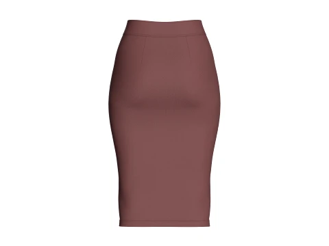 Girls High-Waisted Side Button Pencil Skirt 3D Model