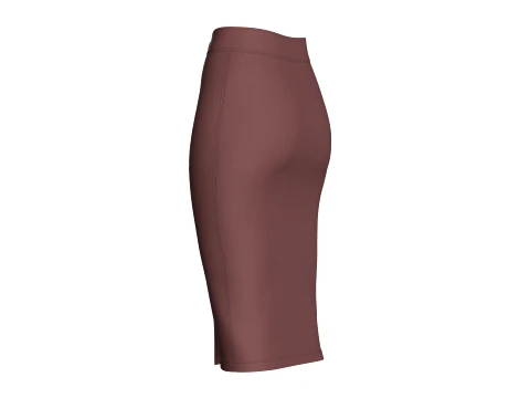 Girls High-Waisted Side Button Pencil Skirt 3D Model