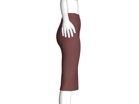 Girls High-Waisted Side Button Pencil Skirt 3D Model