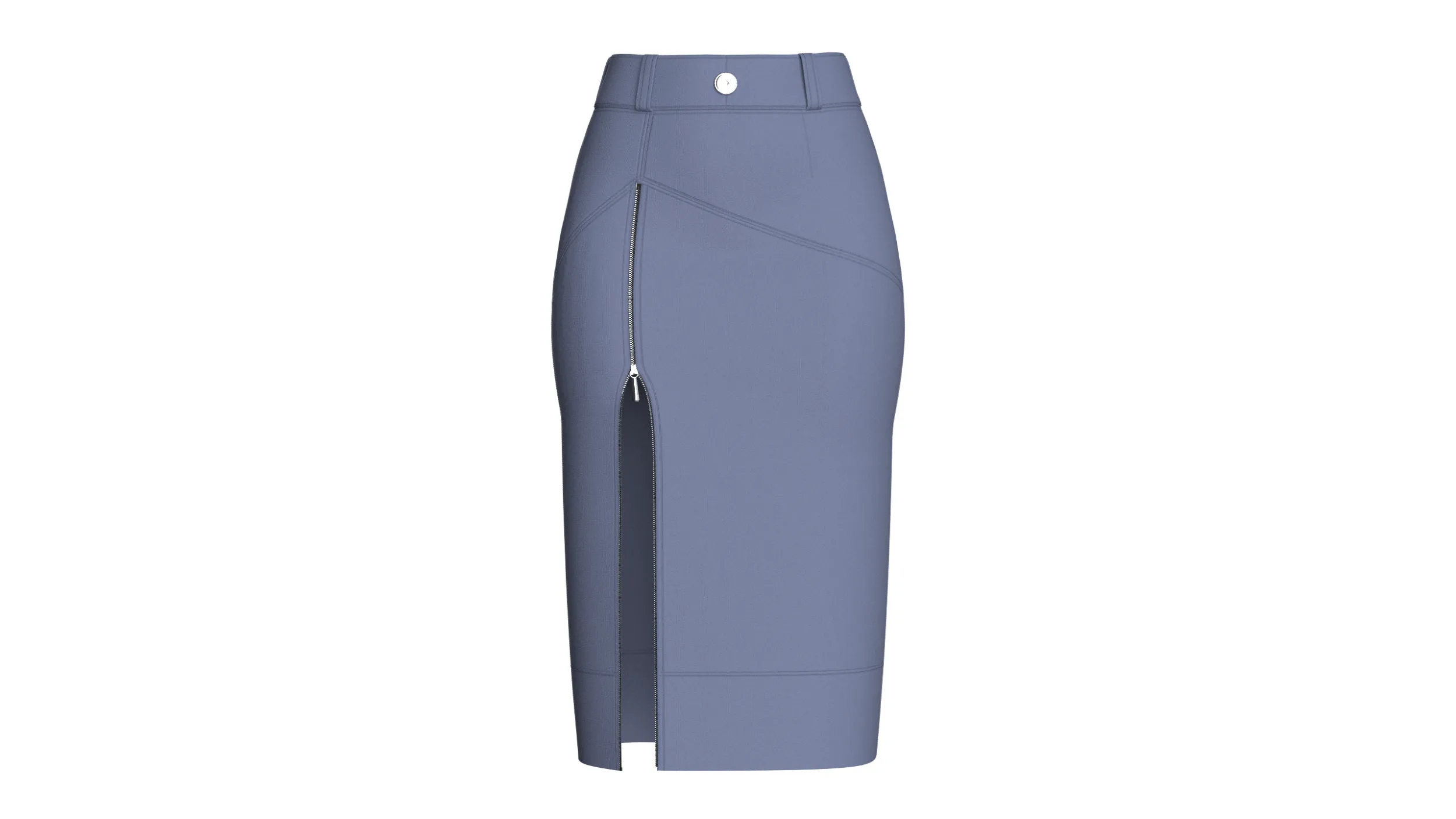 Girls Zippered Slit Pencil Skirt 3D Model .c4d .max .obj .3ds .fbx .stl .blend
