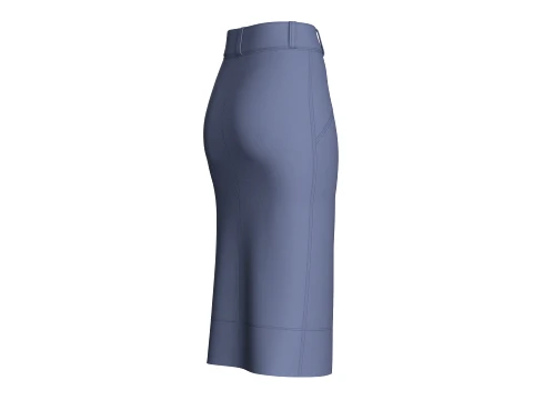 Girls Zippered Slit Pencil Skirt 3D Model