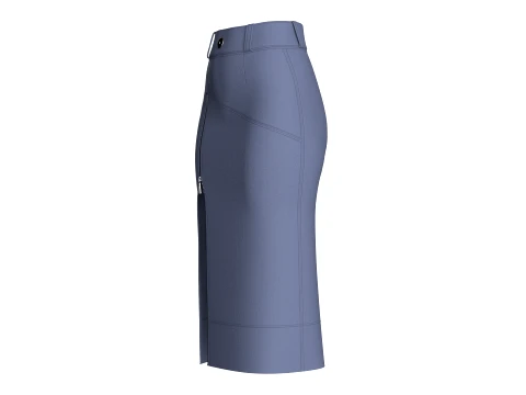 Girls Zippered Slit Pencil Skirt 3D Model