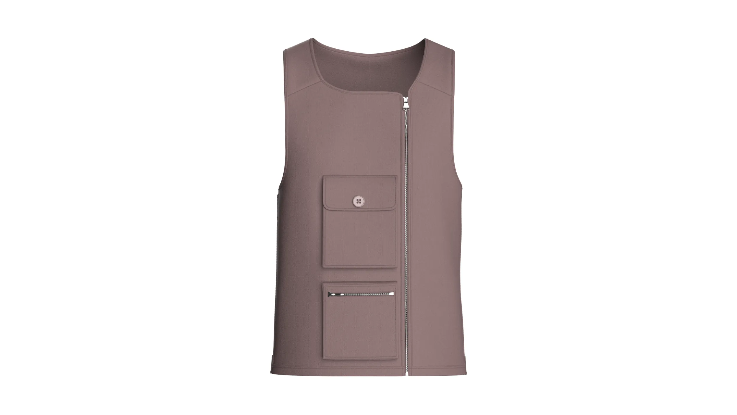 Men Sleeveless Multi Pocket Vest 3D Model .c4d .max .obj .3ds .fbx .stl .blend