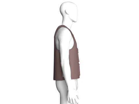 Men Sleeveless Multi Pocket Vest 3D Model