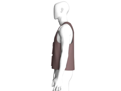 Men Sleeveless Multi Pocket Vest 3D Model