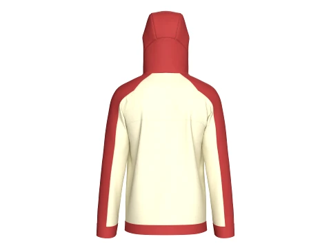 Men Color Blocked High-Neck Hooded Jacket 3D Model