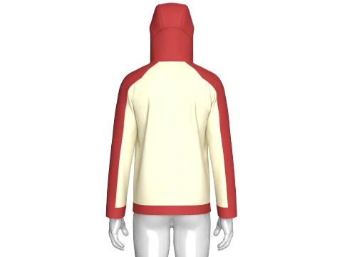 Men Color Blocked High-Neck Hooded Jacket 3D Model