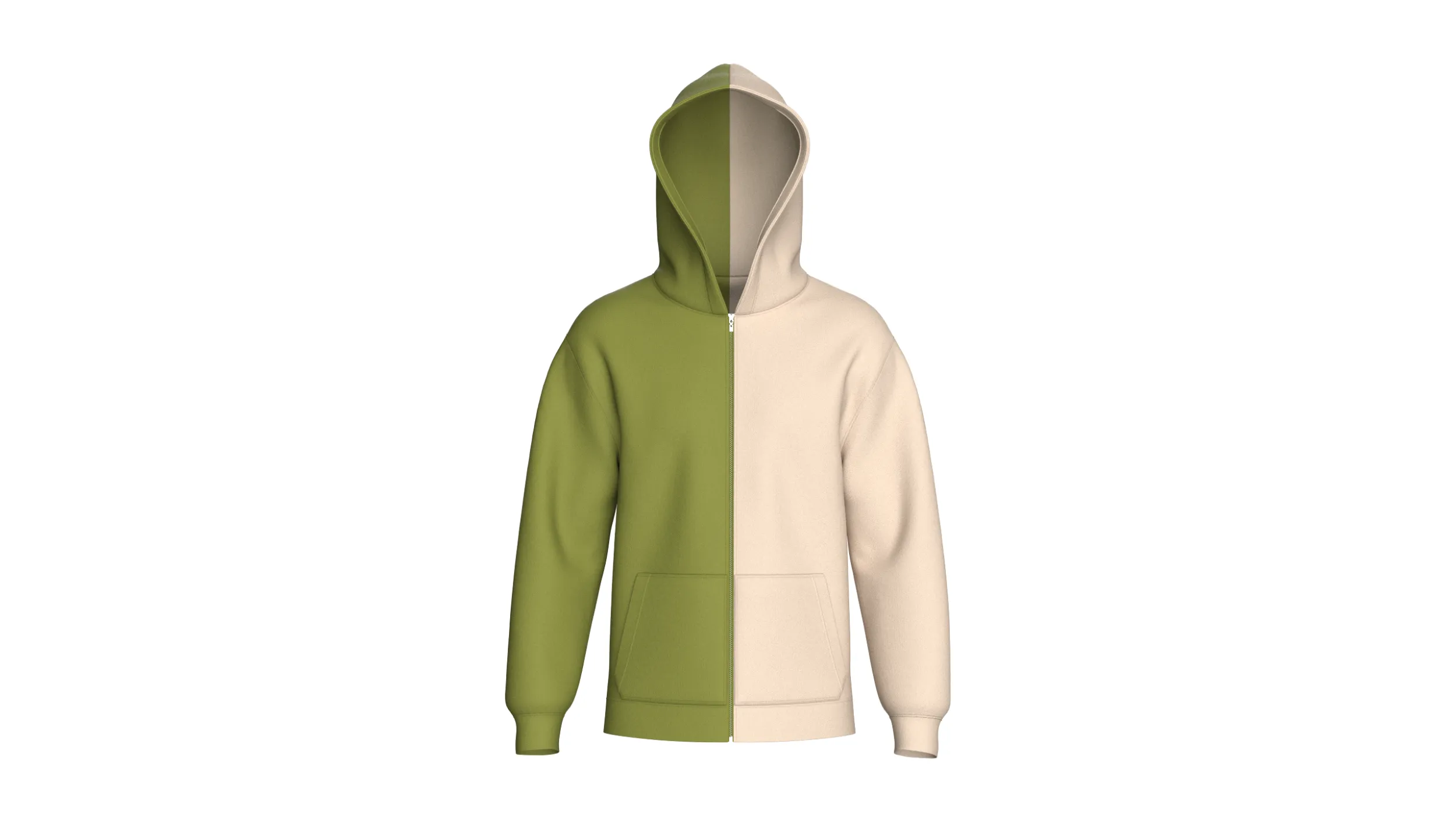 Men Two Ton Zip-Up Hoodie 3D Model .c4d .max .obj .3ds .fbx .stl .blend 