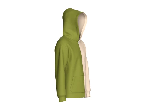 Men Two Ton Zip-Up Hoodie 3D Model