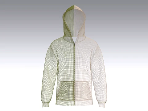 Men Two Ton Zip-Up Hoodie 3D Model