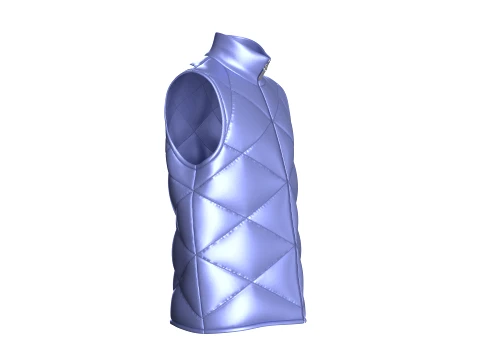 Men Diamond-Quilted Zip Up Puffer Jacket 3D Model