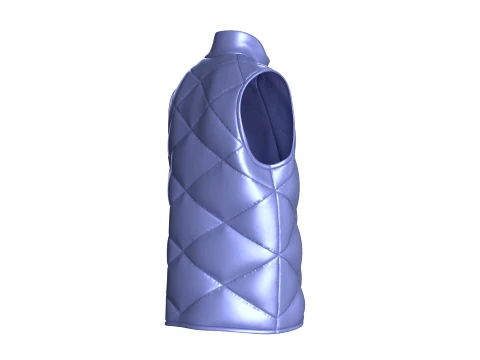 Men Diamond-Quilted Zip Up Puffer Jacket 3D Model