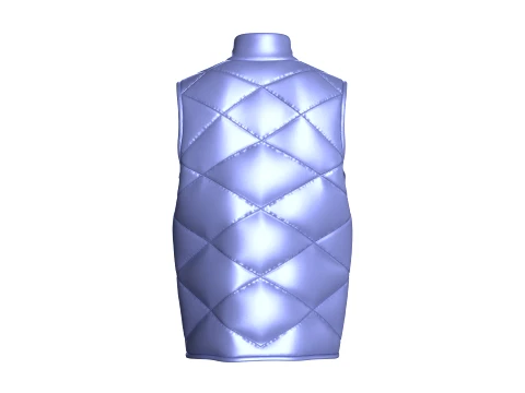 Men Diamond-Quilted Zip Up Puffer Jacket 3D Model