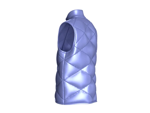 Men Diamond-Quilted Zip Up Puffer Jacket 3D Model