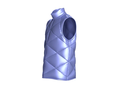 Men Diamond-Quilted Zip Up Puffer Jacket 3D Model