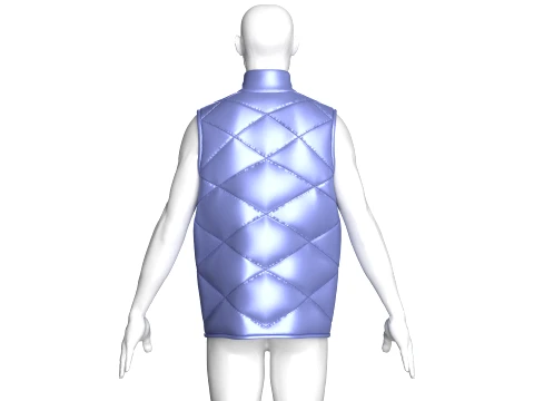 Men Diamond-Quilted Zip Up Puffer Jacket 3D Model