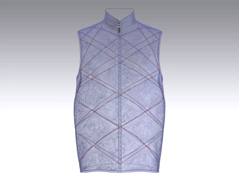 Men Diamond-Quilted Zip Up Puffer Jacket 3D Model