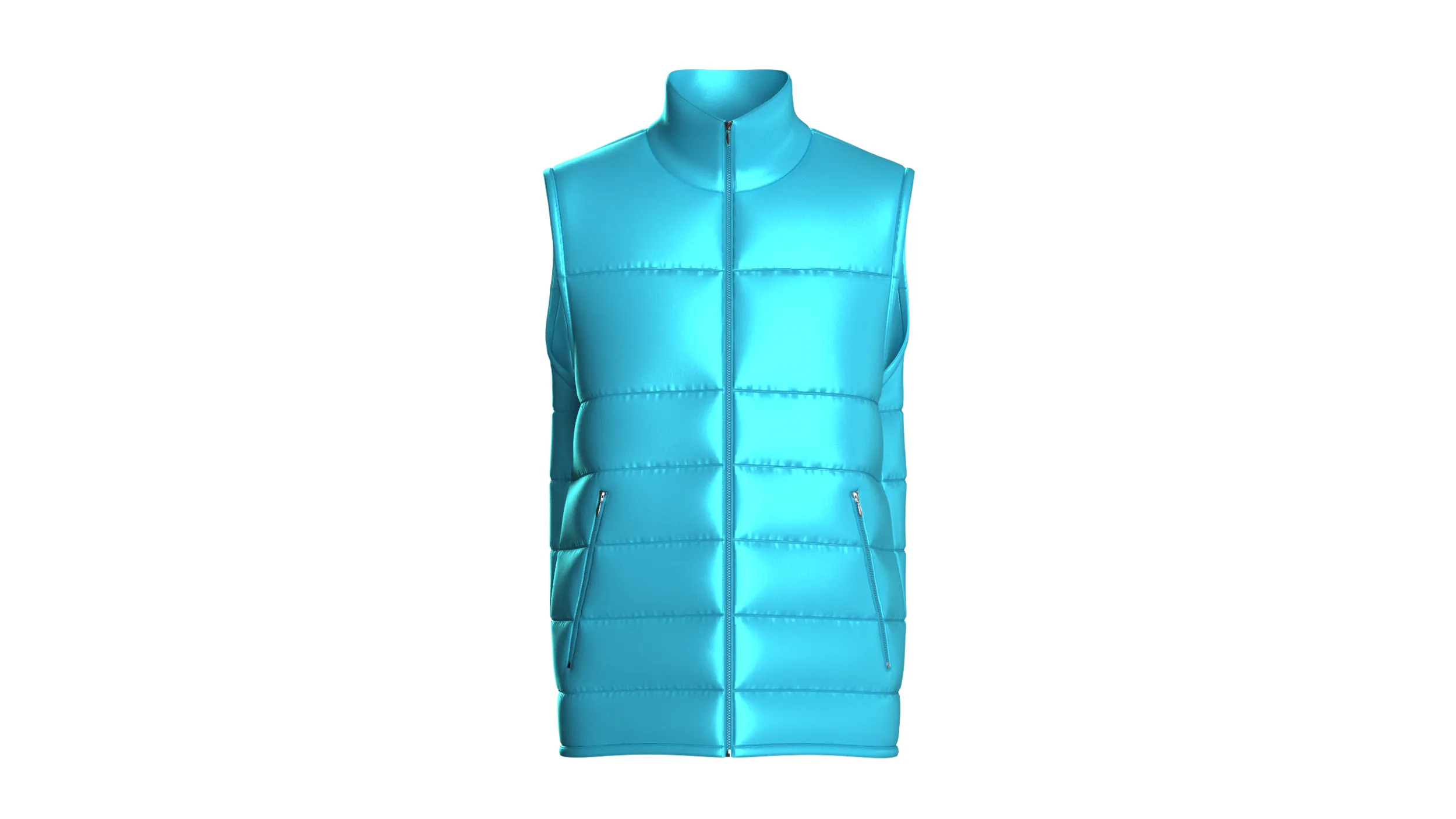 Men Sleeveless High Neck Puffer Jacket 3D Model .c4d .max .obj .3ds .fbx .stl .blend 