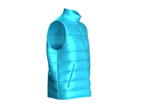 Men Sleeveless High Neck Puffer Jacket 3D Model