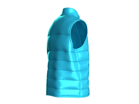 Men Sleeveless High Neck Puffer Jacket 3D Model