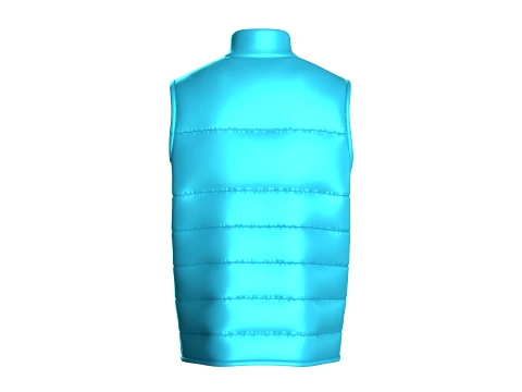 Men Sleeveless High Neck Puffer Jacket 3D Model