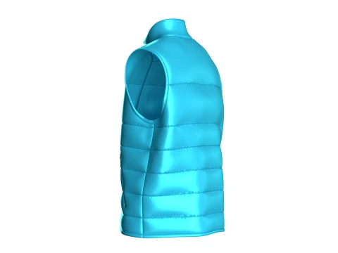 Men Sleeveless High Neck Puffer Jacket 3D Model
