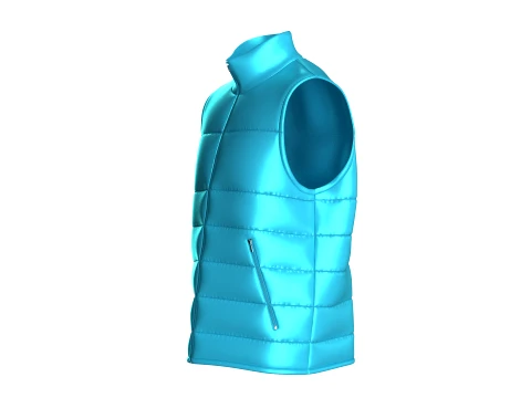 Men Sleeveless High Neck Puffer Jacket 3D Model