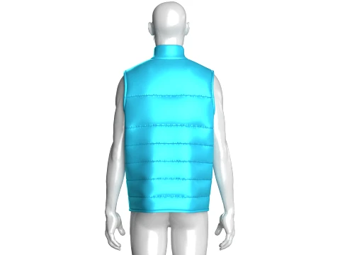Men Sleeveless High Neck Puffer Jacket 3D Model