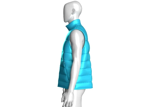 Men Sleeveless High Neck Puffer Jacket 3D Model