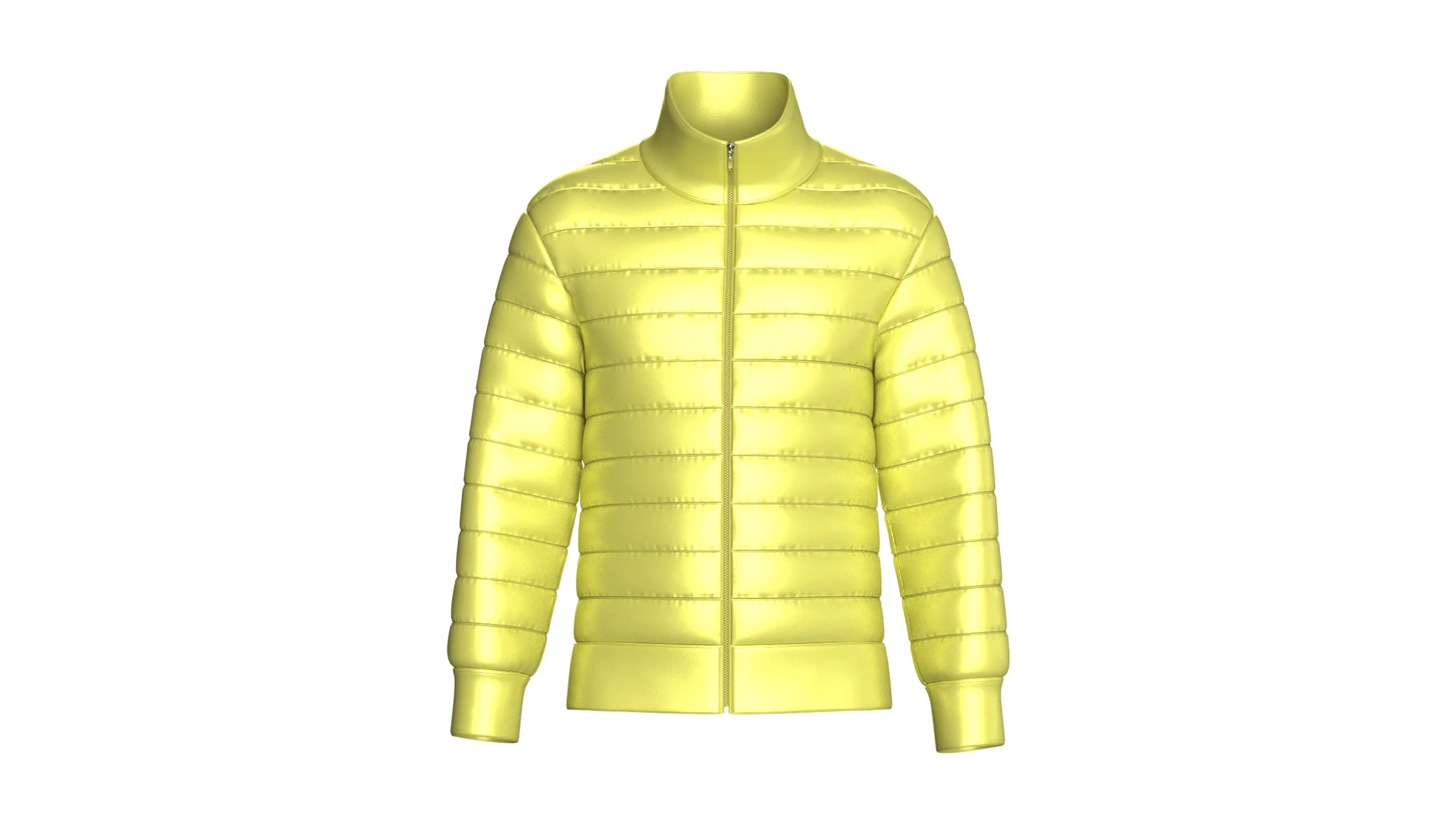 Men Zip-Up Padded Winter Jacket 3D Model .c4d .max .obj .3ds .fbx .stl .blend 