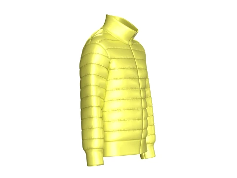 Men Zip-Up Padded Winter Jacket 3D Model