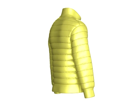 Men Zip-Up Padded Winter Jacket 3D Model