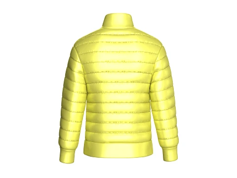 Men Zip-Up Padded Winter Jacket 3D Model