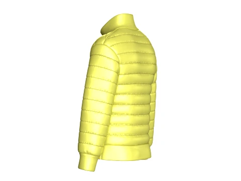 Men Zip-Up Padded Winter Jacket 3D Model