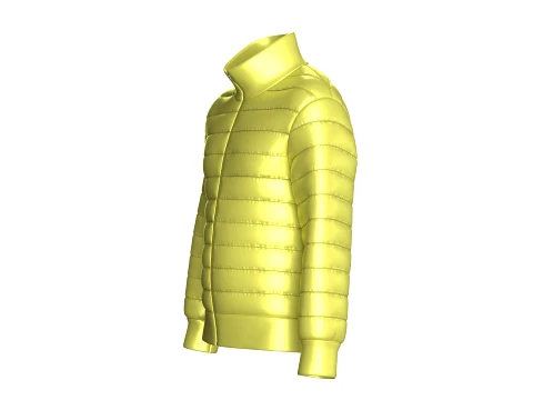 Men Zip-Up Padded Winter Jacket 3D Model