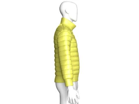 Men Zip-Up Padded Winter Jacket 3D Model