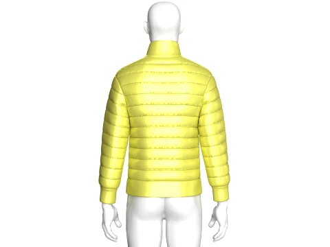 Men Zip-Up Padded Winter Jacket 3D Model