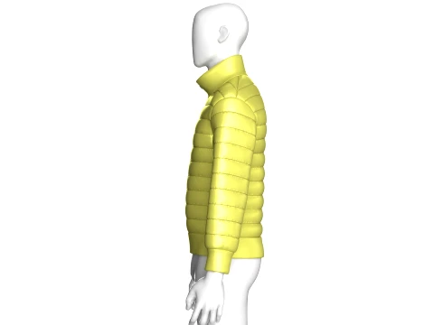 Men Zip-Up Padded Winter Jacket 3D Model