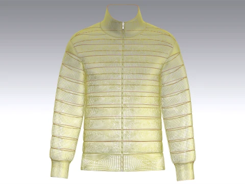 Men Zip-Up Padded Winter Jacket 3D Model