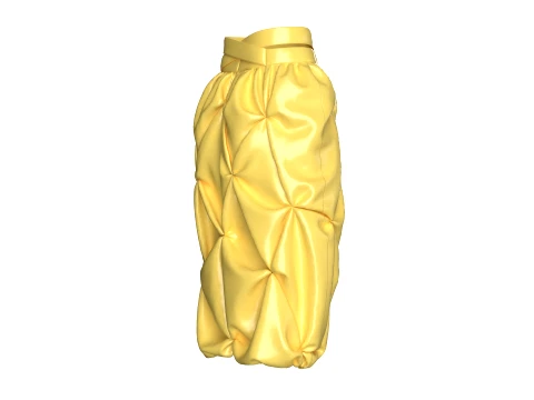 Girls Criss-Cross Waist Smocked Bubble Skirt 3D Model