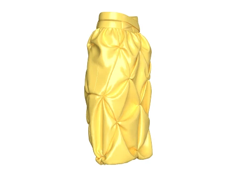 Girls Criss-Cross Waist Smocked Bubble Skirt 3D Model
